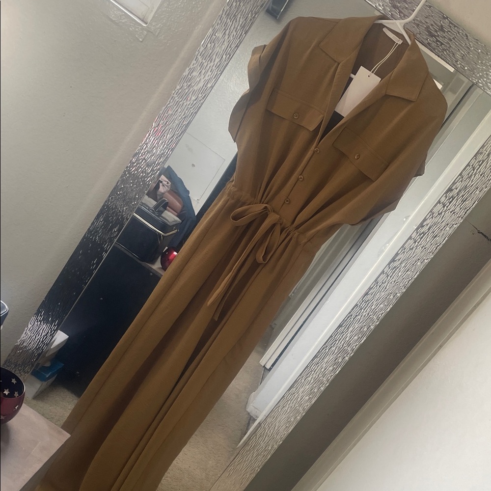 Zara Tailored Utility Jumpsuit in Olive
